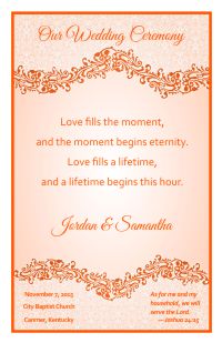 Wedding Program Cover Template 4C - Version 3